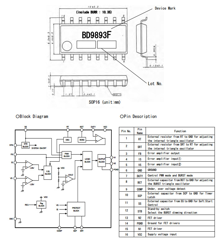 BD9893F DC-AC Inverter Control ICs
