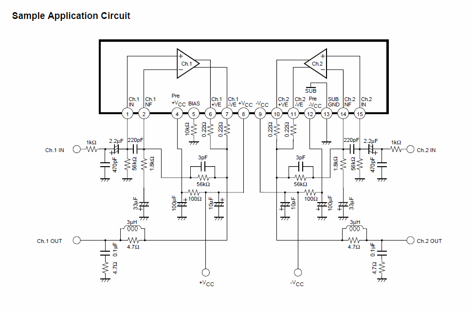 STK402-100S Two-Channel Class AB Audio Power Amplifier 60 ... tda7388 circuit diagram 