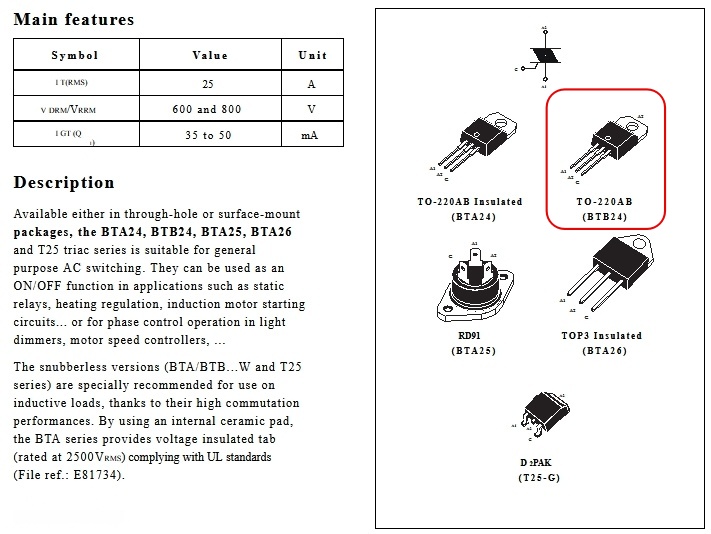 10pcs BTA24-600B TRIAC: 600V 25A TO-220AB - US Stock-395884