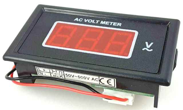 DM1-500V AC Voltmeter 50V-500VAC (RED LED)