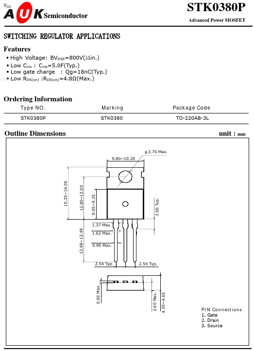 STK0380P 3A 800V