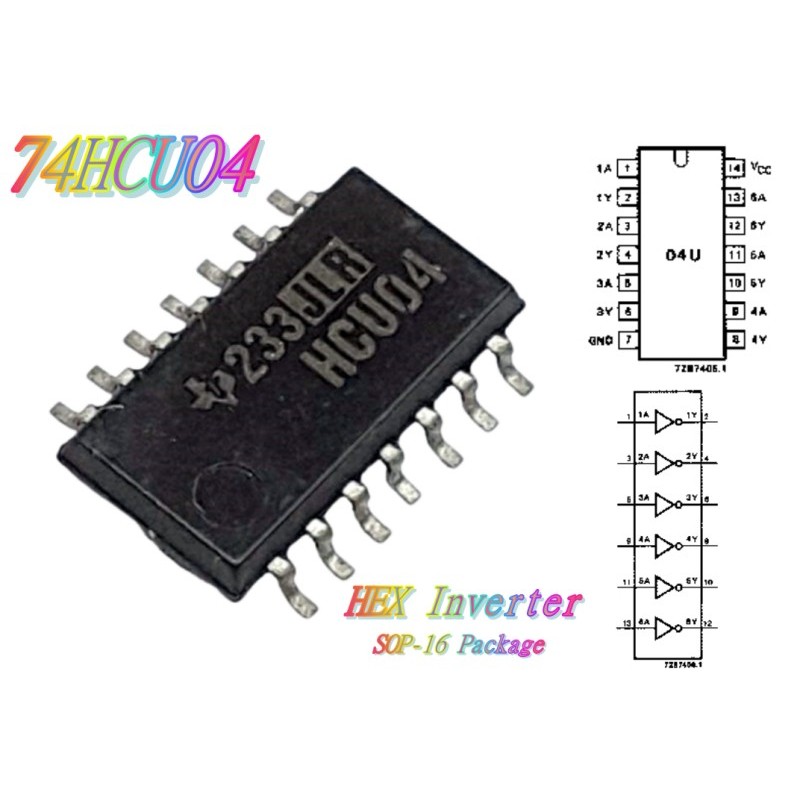74HCU04-(SOP-14) ไอซีลอจิก-Hex-inverter