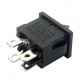 KCD1-104R สวิทช์ปิด-เปิด 4ขา-5A 220V (แบบเหลี่ยม-สีแดง)